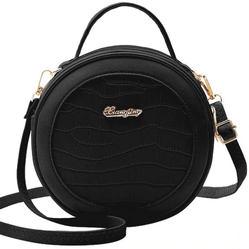 Čierna dámska ROUND BAG Taška cez rameno s popruhom