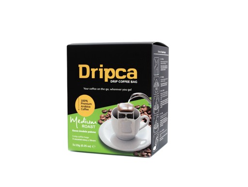 DRIPCA stredne mletá káva s filtrom PODÁVANIE 5 ks