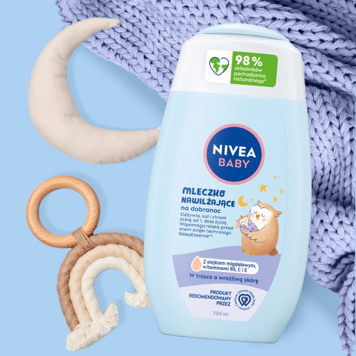 NIVEA BABY Hydratačné, upokojujúce, ochranné nočné mlieko pre deti 200 ml