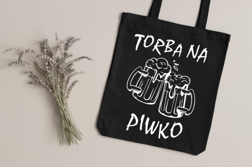 Nákupná taška Cotton Shopper s potlačou čiernej farby ako darček