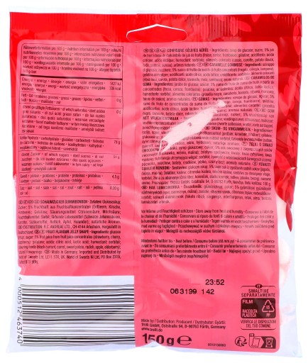 TROLLI Rote Früchte mini-Ringe ovocné želé jahoda malina čerešňa 150 g