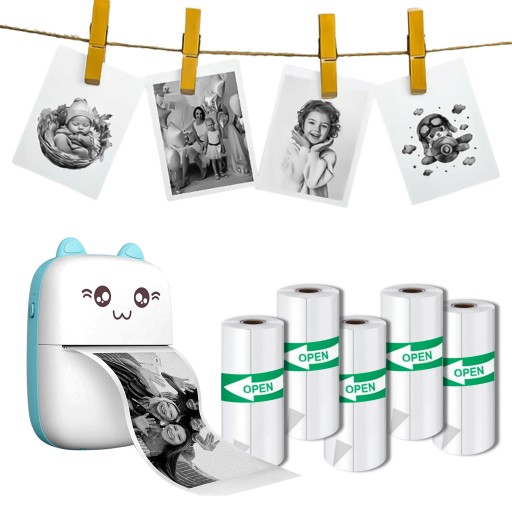 Samolepiaci papier pre termorolky DRUKUS KAZETY do MINI TLAČIARNE 5x
