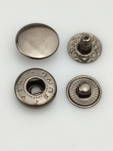 Stláčacie gombíky ALFA 12,5 mm 50 kusov, čierny nikel