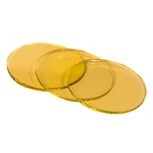 ZVÁRACIE SKLO, PROTI ROZPRIEŠKAJÚCE, ŽLTÉ, okrúhle 50MM