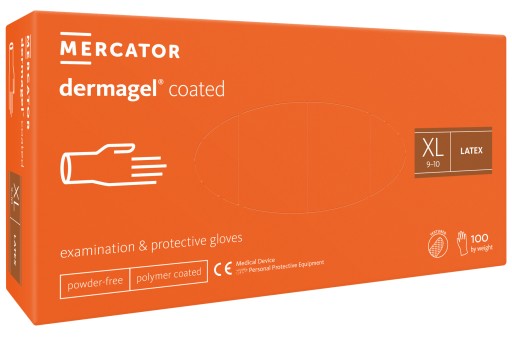 LATEXOVÉ GLOVES lekárske rukavice bez púdru STRONG MERCATOR 100 ks XL