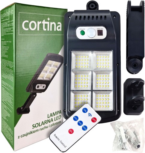 SOLÁRNA LAMPA SENZOR POHYBU DIAĽKOVÉ OVLÁDANIE IP65 120 LED 3 REŽIMY SVETLA VÝKONNÝ