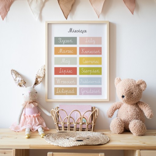 Náučný plagát A4 MONTESSORI Mesiace