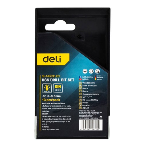 SADA ODOLNÝCH HSS VRTÁKOV PRE KOVOVÉ VŔTANIE DELI NÁSTROJE 1,5/6,5 mm