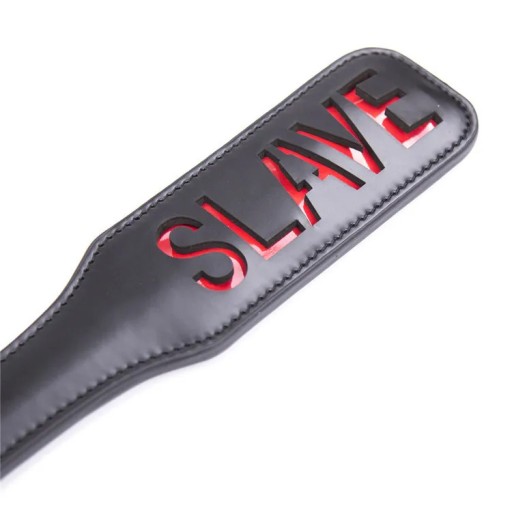 SLAVE plácačka na výprask a trest, KOŽENÁ plácačka, čierna