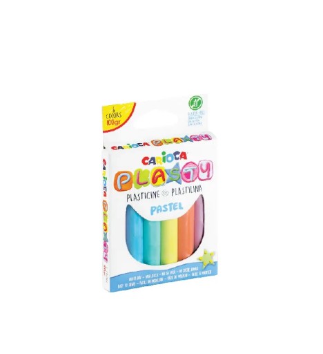 Plastelína 6 farieb, 100g, pastel Carioca PLASTY