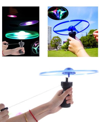 Odpaľovač lietajúci disk UFO vrtuľa svieti LED