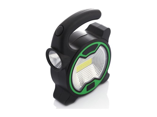 Výkonná LED COB lampa do dielne s držiakom halogénovej batérie