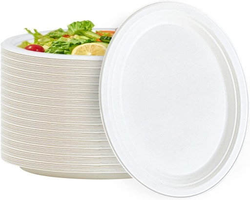 Oválne taniere z cukrovej trstiny, 32 cm. 10 kusov