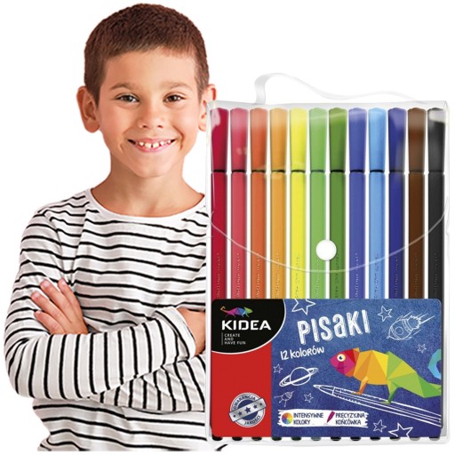 Fixky, fixky, v kufríku, 12 farieb, KIDEA