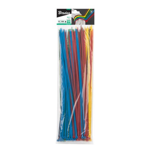 CLAMP TIE KABELOVÁ PÁSKA 2,5 x 200 mm MIX FAREBNÝCH VIAZAČOV