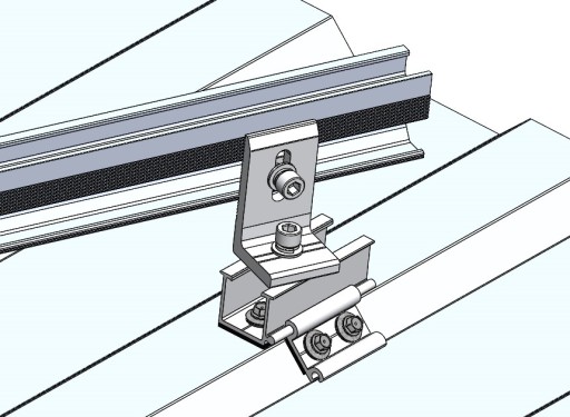 Držiak PV, trapézový plech, H=30+L, fotovoltika ZENEX