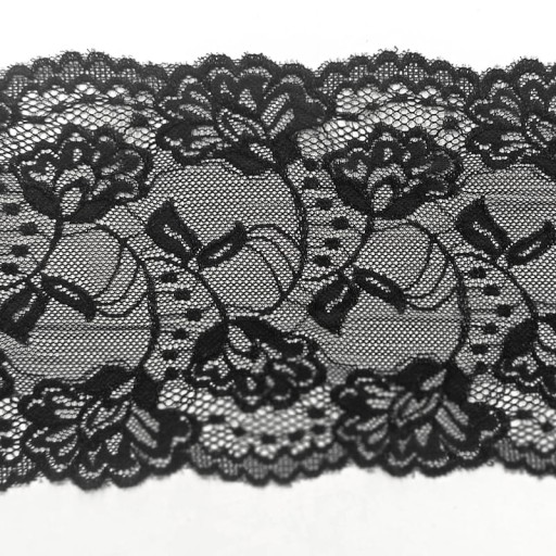 ČIPKA ELASTICKÁ 15,5 CM - ČIERNA
