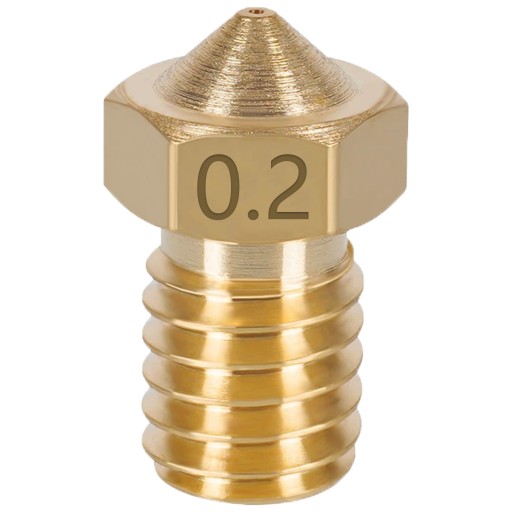 MOSADZNÁ TRYSKA V6 0,2 mm 1,75 mm M6 PRUSA 3D TLAČ