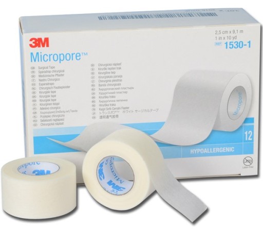 3M Micropore 2,5 cm x 9,1 m, 1 ks. biela - 1530-1