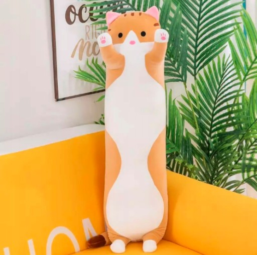 PLYŠOVÝ MASKOT, DLHÝ VANKÚŠ PRE MAČKU, 50 cm