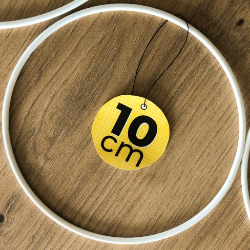 Kovový krúžok na lapač snov - biely, 10 cm