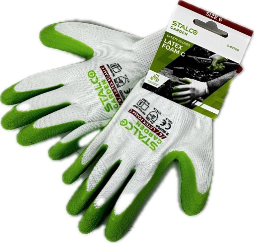 STALCO LATEX FOAM G-6/S Záhradné polyesterové pracovné rukavice