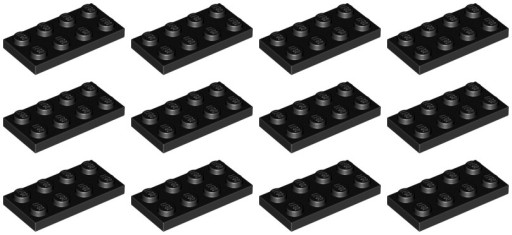 LEGO 3020 TANIER 2x4 čierna NOVINKA (15g) 12 ks.