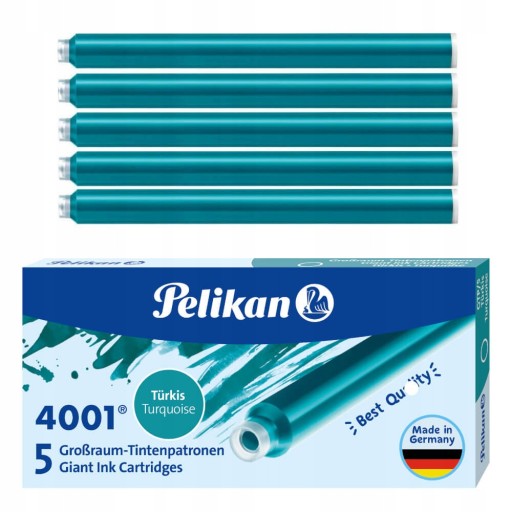 Dlhé atramentové náplne - Pelikan - bal 5 ks - TYRKYSOVÁ