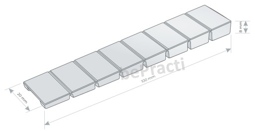 bePracti nábytkový klin na nastavenie výšky, biely, 20 ks