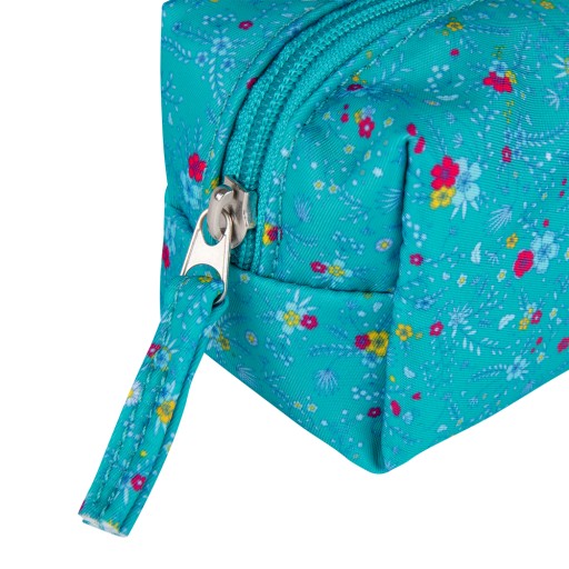 OXFORD FLORAL PENCIL BAG taška, tyrkysová s kvetmi, lúka pre dievčatko
