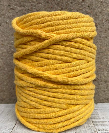 Macrame bavlnená šnúrka 5mm 50m žltá