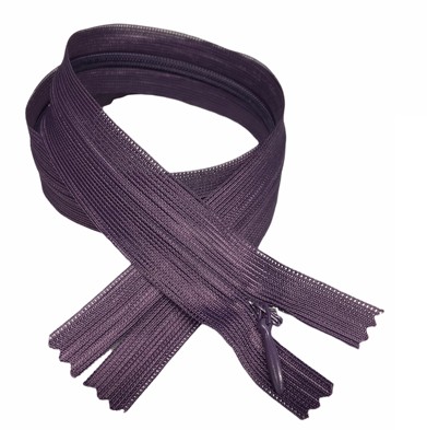 Pevný skrytý zips slivka 55 cm
