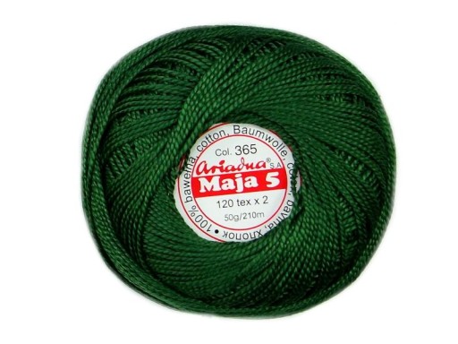 Cordonek MAJA 5 Ariadna 0365 zelený odtieň. 50g 210m