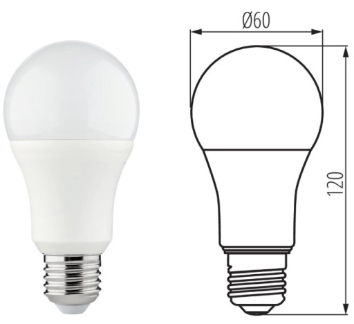 Kanlux IQ Žiarovka - LED A60 11W=100W E27 Veľký závit Teplá biela 1521lm