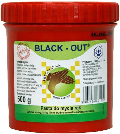BLACK-OUT pasta na ruky 500g - Odstraňuje silné nečistoty