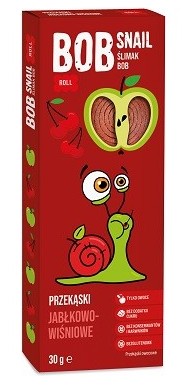 BOB SLIMÁK 30g Občerstvenie pre deti do školy, čerešňa, 100% ovocie
