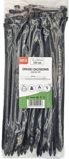 KABELOVÉ VIAZAČKY UV ČIERNA 7,6X300
