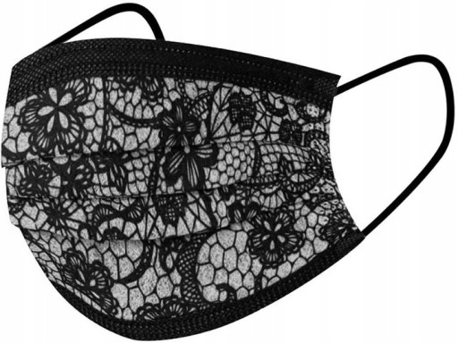 10 KS LACE BLACK MASK OCHRANNÁ MASKA