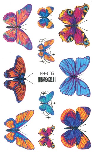 Umývateľné tetovanie pre deti BUTTERFLIES EH003