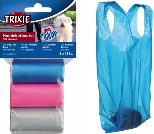 Trixie TAŠKY NA DOG POOP + Rúčka 45 ks