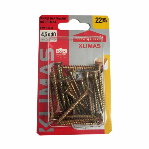 Skrutky do dreva tvrdené 4,5x40 blister 22 ks