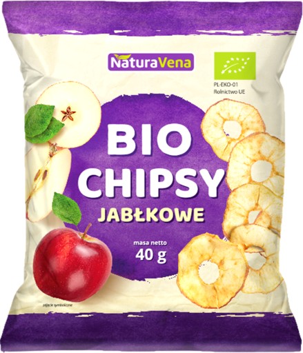 BEZLEPKOVÉ JABLČNÉ ČIPSKY BIO 40 g - NATURAVENA