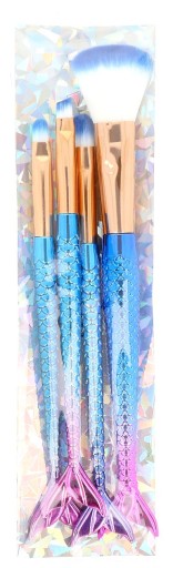 MERMAID MAKEUP BRUCHES SET BRUSH BRUSH, 4 ks.