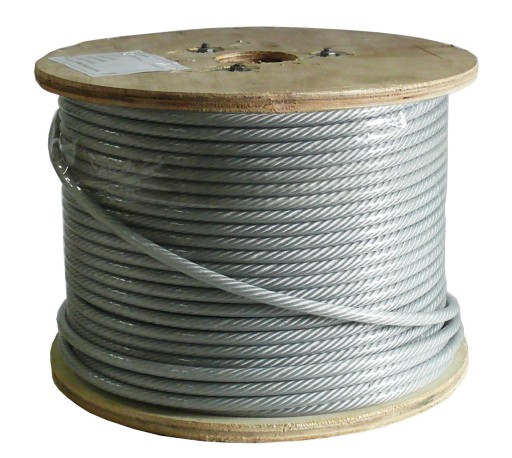 1m lano Oceľové lano v PVC plášti, 10mm väzba, 6x19+FC, pozinkované