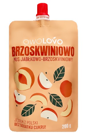 Jablkovo-broskyňová pena Owolovo bez cukru 200g