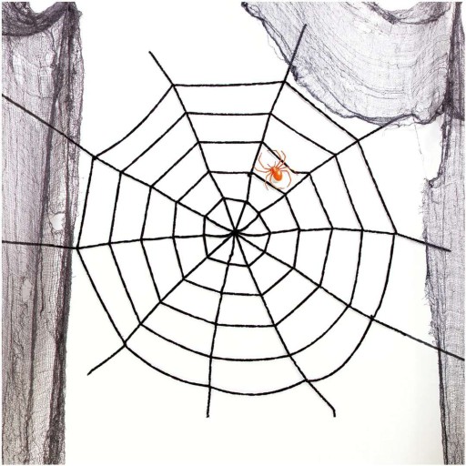 Halloweenska dekorácia plyšová SPIDER WEB BIELA 150cm