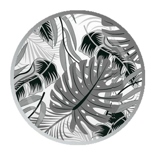 Bavlnená obliečka na vankúš 40x60 cm, sivá monstera listy