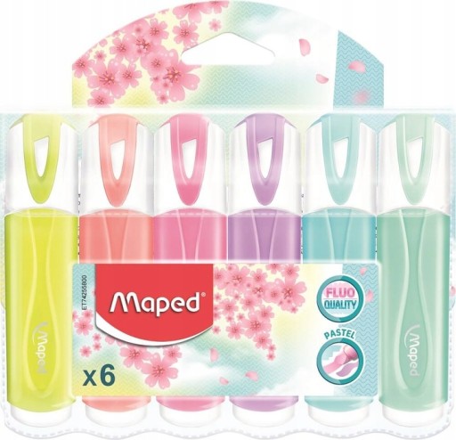 Fluo Peps Maped Pastel Highlighters 6ks v kufríku