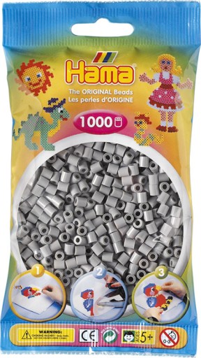 1000 ks korálky šedé HAMA MIDI 207-17