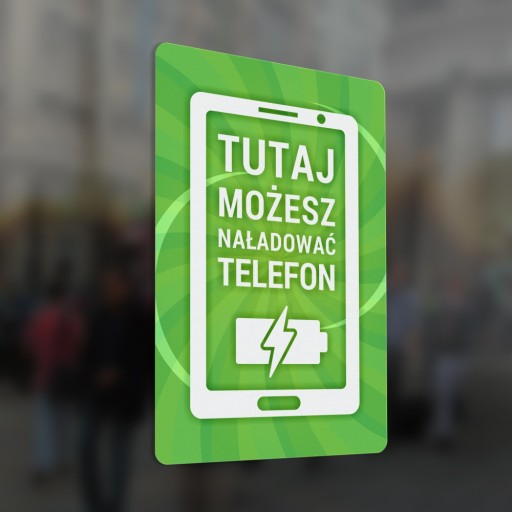 Tu si môžete nabíjať telefón – nálepka 10x15